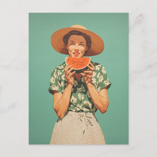 Carte Postale Joie d'été avec Watermelon (Devant)
