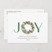 Carte Postale JOIE Festive Pine Cônes Noël Salutation (Devant / Derrière)