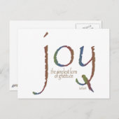Carte Postale "Joie...la forme la plus simple de gratitude" (Devant / Derrière)