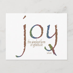 Carte Postale "Joie...la forme la plus simple de gratitude"