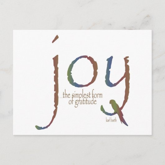 Carte Postale "Joie...la forme la plus simple de gratitude" (Devant)