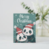 Carte Postale Joie Noël Panda Cute (Debout devant)
