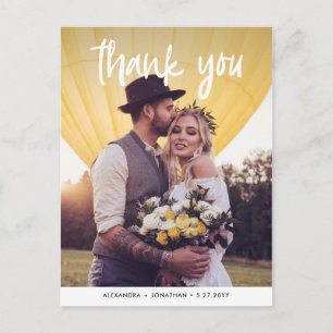 Carte Postale Joie Remerciement de photo de mariage