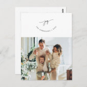 Carte Postale Joie, Salutation, Photo de famille, Joli script so (Devant / Derrière)