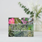 Carte Postale joie texte fleur feuille vert jardin printemps (Debout devant)