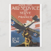 Carte Postale "Joignez le service aérien" circa 1917 (Devant)