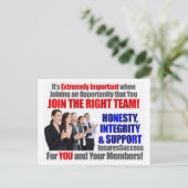 Carte Postale "Join The Right" Team (Debout devant)