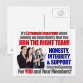 Carte Postale "Join The Right" Team (Devant / Derrière)