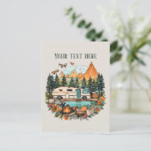 Carte Postale Joli amoureux du camping ajouter du texte (Debout devant)