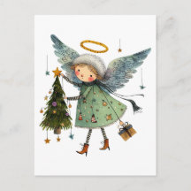 Joli ange avec sapin de Noël