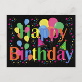 Carte Postale Joli Anniversaire coloré et simple (Devant)