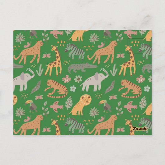 Carte Postale Joli Anniversaire d'Animal de la Jungle (Dos)