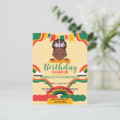 Carte Postale Joli anniversaire de licorne afro pour filles afro (Debout devant)