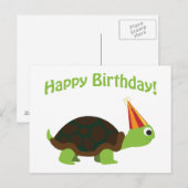 Carte Postale Joli anniversaire ! Tortue (Devant / Derrière)