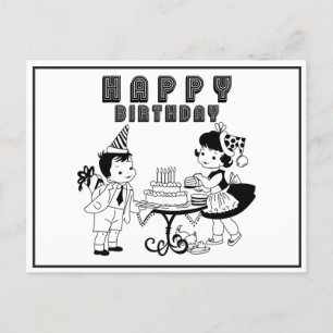 Carte Postale Joli Anniversaire Vintage Retro