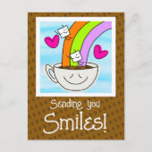 Carte Postale Joli Arc-En-Ciel Et Café Sourit En Vous Pensant (Devant)