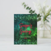 Carte Postale Joli art de marbre rouge vert Noël nouvel an (Debout devant)