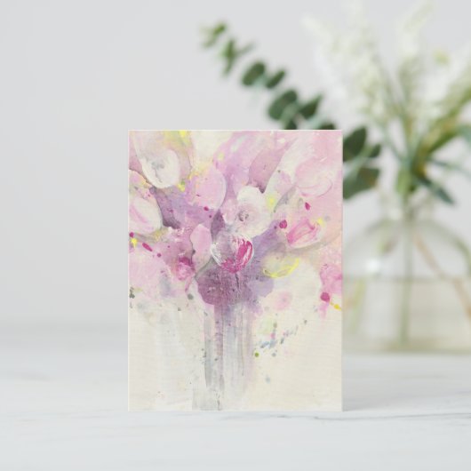 Carte Postale Joli au printemps | Bouquet rose doux (Debout devant)