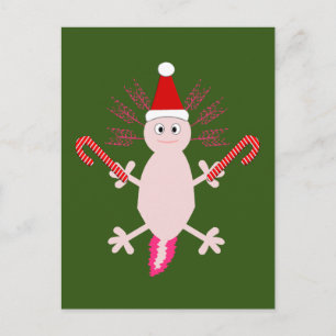 Carte Postale Joli Axolotl de Noël