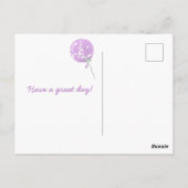 Carte Postale Joli ballon floral violet - Anniversaire enfants (Dos)