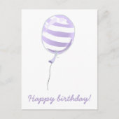 Carte Postale Joli ballon rayé violet - Anniversaire d'enfants (Devant)