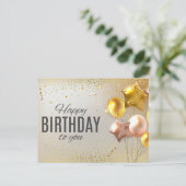 Carte Postale Joli Balloon d'anniversaire Confetti (Debout devant)