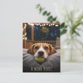 Carte postale 'Joli Beagle Tu me manques' (Debout devant)