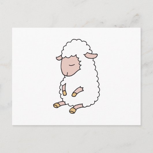 Carte Postale joli bébé agneau (Devant)