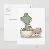 Carte Postale joli bébé alligator à éclosion (Devant / Derrière)