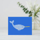 Carte Postale Joli bébé narval bleu garçon (Debout devant)