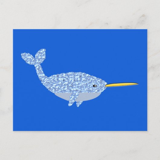 Carte Postale Joli bébé narval bleu garçon (Devant)