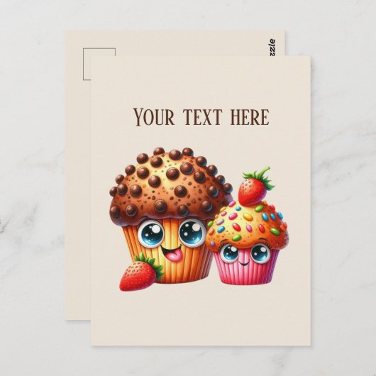 Carte Postale Joli biscuit à puce chocolat ajouter un message (Devant / Derrière)