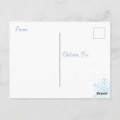 Carte Postale Joli bleu Personnaliser Flocon de neige Photo Noël (Dos)