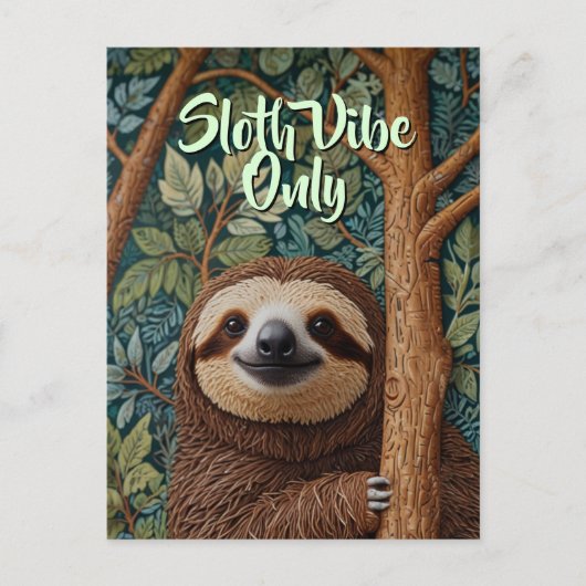 Carte Postale Joli boho rétro Sloth Hang dans là des vibes pares (Devant)