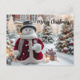Carte Postale Joli bonhomme de neige de Noël