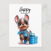 Carte Postale Joli bouledogue français, chien drôle en chemise b (Devant)