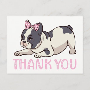 Carte Postale Joli Bouledogue Français Merci Frenchie Chiots Chi