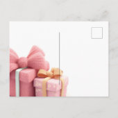 Carte Postale Joli bouledogue français, robe rose, gâteau d'anni (Dos)