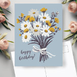 Carte Postale Joli Bouquet Daisy CUSTOM Joyeux Anniversaire<br><div class="desc">Customisez cette carte en modifiant le texte,  la police,  les couleurs et en ajoutant votre propre texte au verso ! Consultez mon magasin pour en savoir plus !</div>