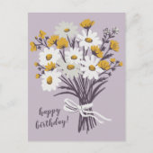 Carte Postale Joli Bouquet Daisy CUSTOM Joyeux Anniversaire (Devant)