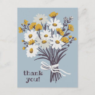 Carte Postale Joli bouquet Daisy CUSTOM Merci