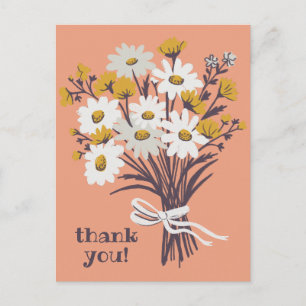 Carte Postale Joli bouquet Daisy CUSTOM Merci