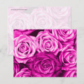 Carte Postale Joli Bouquet de fleurs de roses rose Magenta (Devant / Derrière)