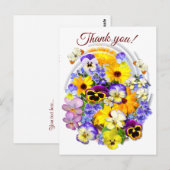 Carte Postale Joli bouquet de fleurs Texte personnalisé Merci (Devant / Derrière)