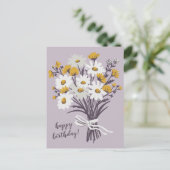 Carte Postale Joli Bouquet de Marguerites PERSONNALISÉ Joyeux An (Debout devant)