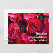 Carte Postale Joli Bouquet De Roses Rouges (Devant / Derrière)