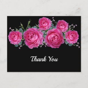 Carte Postale Joli bouquet rose Rose Merci floral