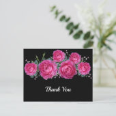 Carte Postale Joli bouquet rose Rose Merci floral (Debout devant)