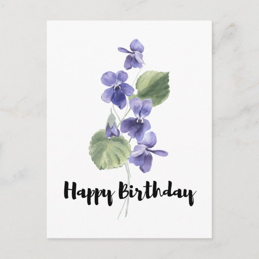 Carte Postale Joli bouquet violet Joyeux Anniversaire (Devant)