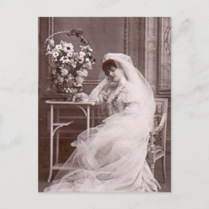Carte Postale Joli cadeau Vintage Portrait de mariée antique